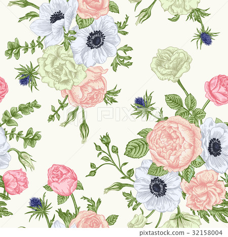 图库插图: seamless floral pattern.