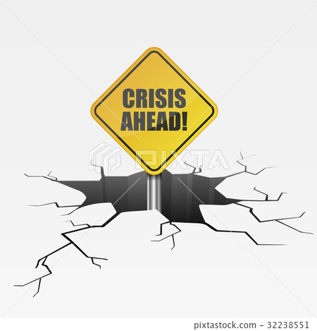 图库插图: crack crisis ahead