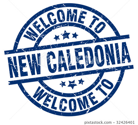 插图素材: welcome to new caledonia blue stamp