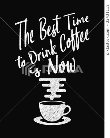 图库插图: quote coffee poster.