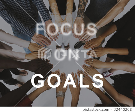 图库照片: focus on goals mission aim word motivation