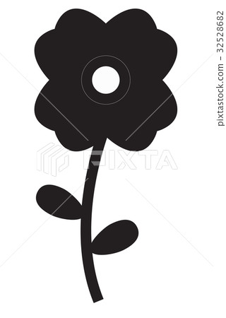 插图素材: flower icon on white background. flower sign.