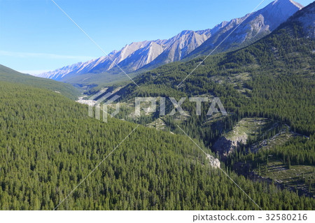 图库照片 加拿大洛基山脉 风景 鸟瞰图