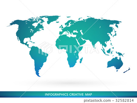 插图素材: abstract creative concept vector map of the world