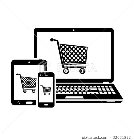 图库插图: online shopping icons