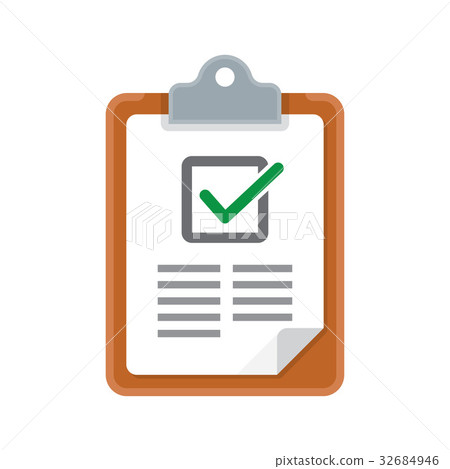 插图素材: clipboard with checklist icon.