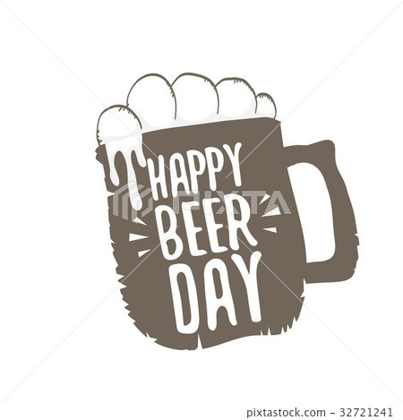 插图素材: happy beer day vector graphic poster.