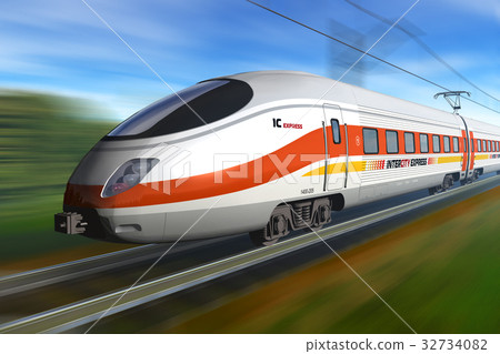 插图素材: modern high speed train