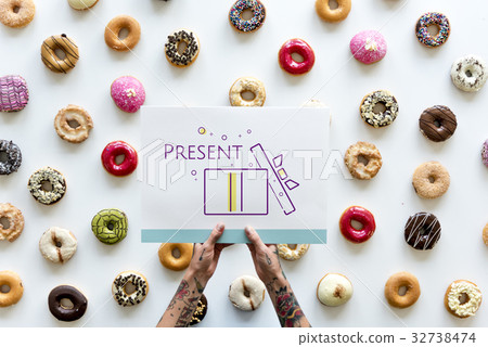 图库照片: illustration of happy anniversary gift box present on
