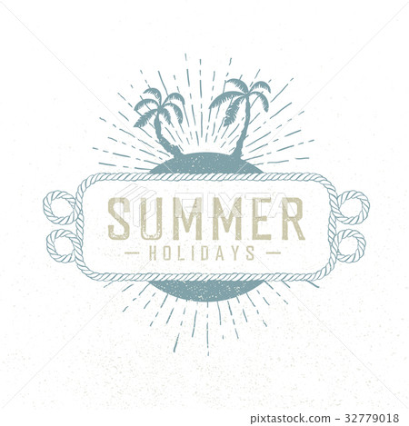 插图素材: summer holidays illustration. hand drawn vector.