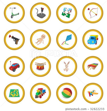 插图素材: toys cartoon icon circle