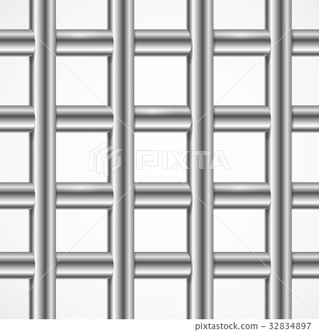 图库插图: vector square iron cage prison or jail bars