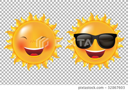 插图素材: yellow cartoon sun