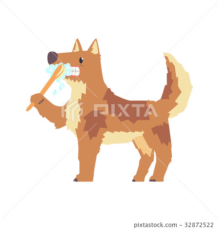 brushone\\'steeth, 插图素材: cute cartoon dog brushing teeth with tooth brush 查看