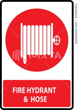 插图素材: fire hose reel sign