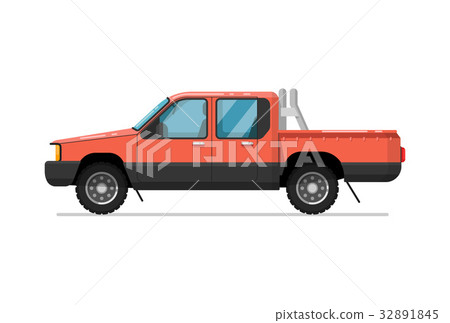 图库插图: pick up truck isolated vector icon