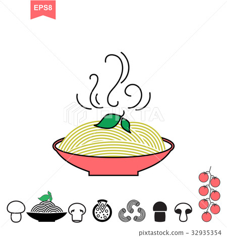 图库插图: spaghetti or noodle icon