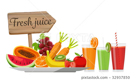 图库插图: fresh juice from fresh fruit.