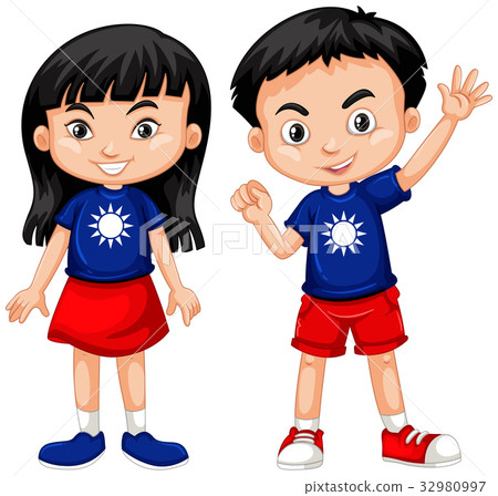 插图素材: boy and girl from taiwan