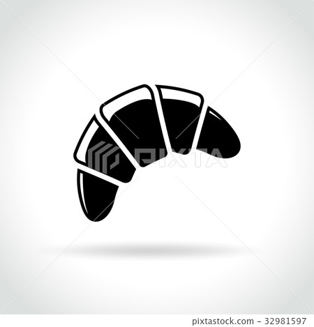 插图素材: croissant icon on white background