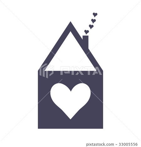 插图素材 home sweet home icon or vector label.