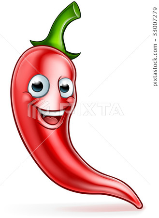 插图素材: cartoon red chilli pepper mascot