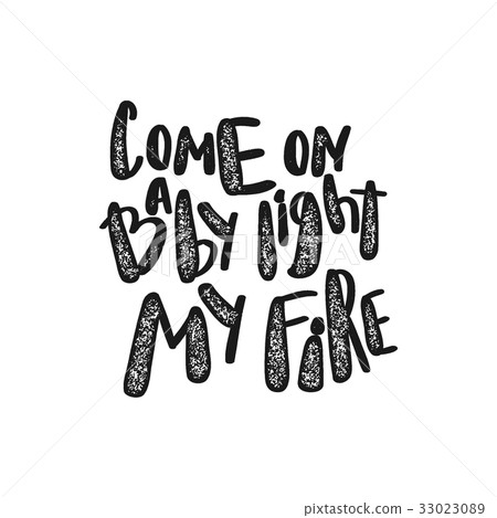 图库插图: retro quote come baby light my fire