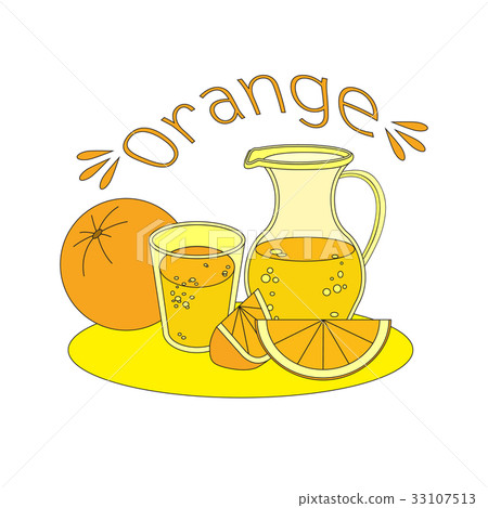 插图素材: orange fresh juice.
