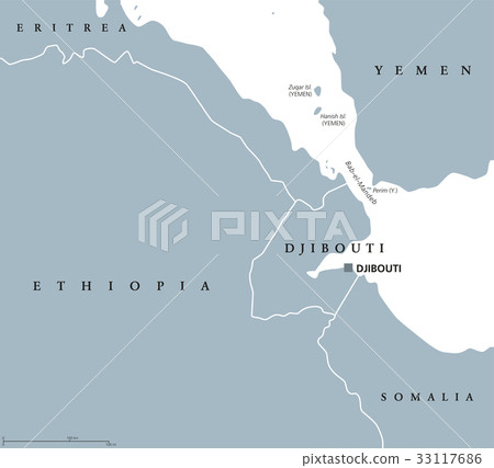 插图素材: bab el mandeb strait region political map