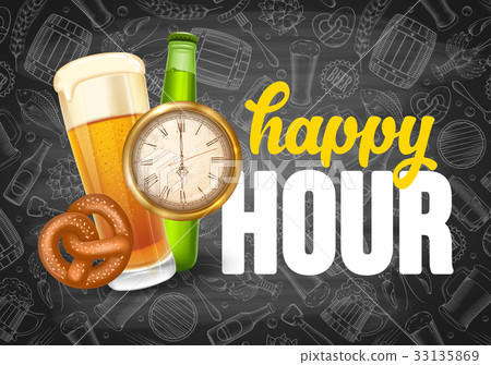 图库插图: happy hour poster template