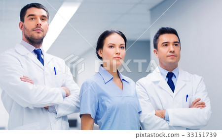 图库照片: group of medics or doctors at hospital