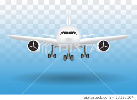 插图素材: air plane landing on transparent background vector