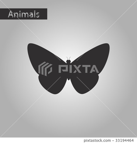 插图素材: black and white style icon of butterfly