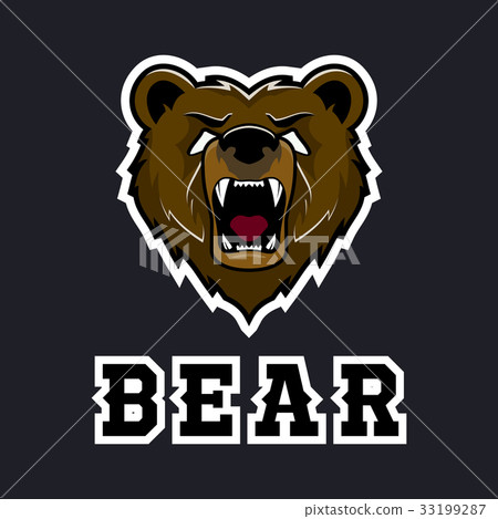 插图素材: modern professional grizzly bear logo for a sport