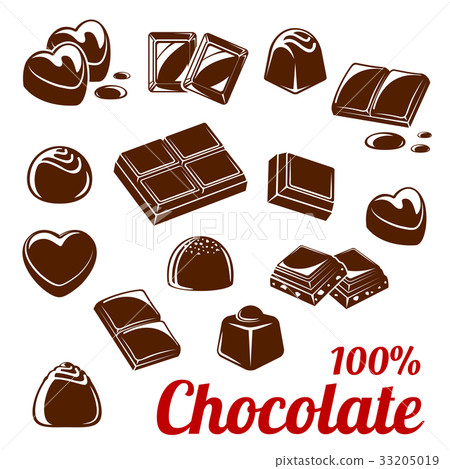 chocolate bar and candy icon set for food design 33205019