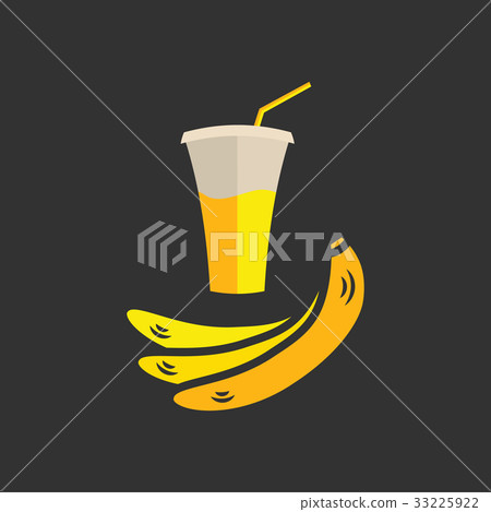 插图素材: banana juice banner or menu