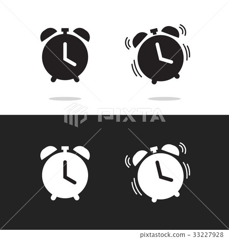 插图素材: clock alarm icon vector isolated on white and
