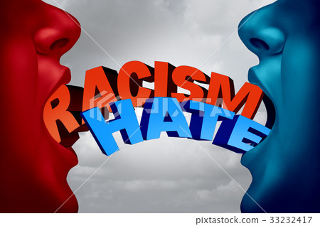 插图素材: racism and hate social issue