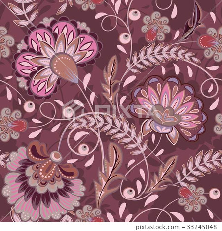 插图素材: floral pattern flourish tiled oriental ethnic