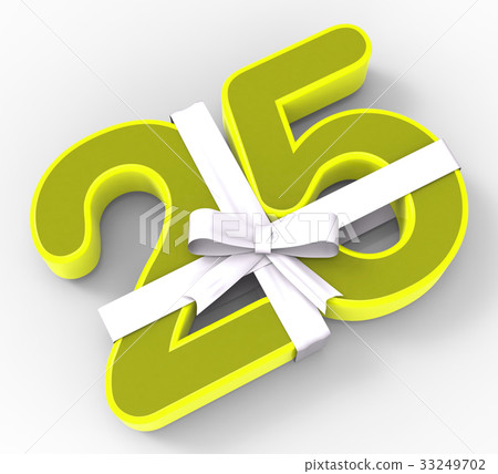 插图素材: number twenty five with ribbon twenty fifth