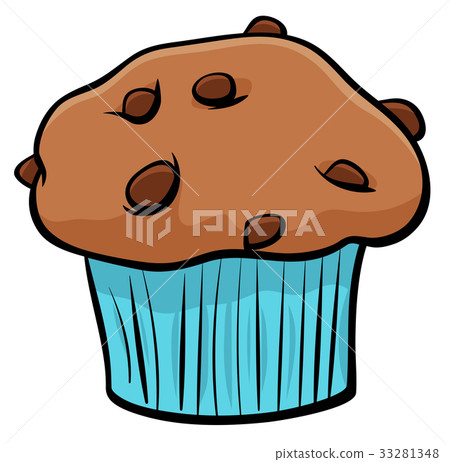 插图素材: muffin with chocolate cartoon object