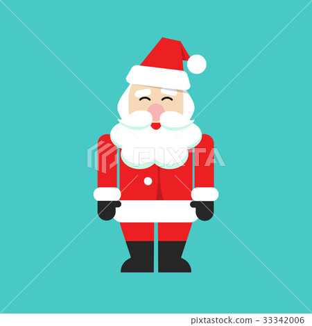 插图素材: santa claus isolated vector person, flat cartoon