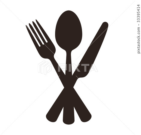 插图素材: spoon, fork and knife sign