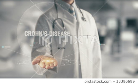 图库照片: doctor holding in hand crohn"s disease