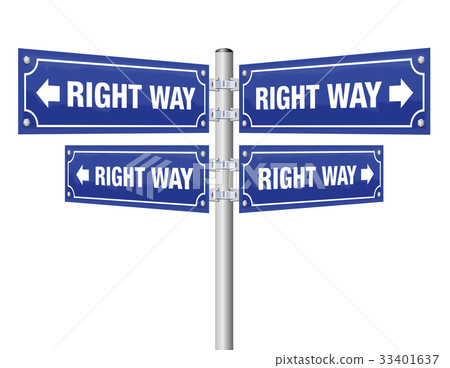 插图素材: right way guidepost