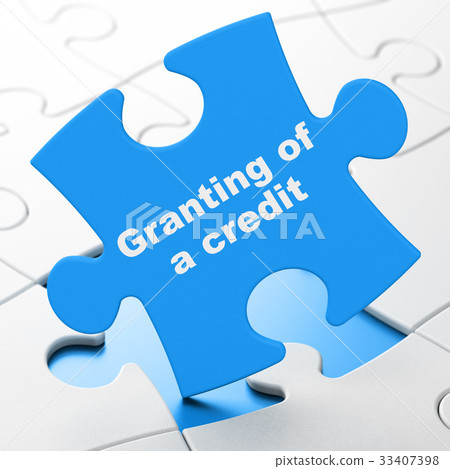 插图素材: money concept: granting of a credit on puzzle