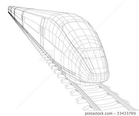 插图素材: train outline vector 查看全部