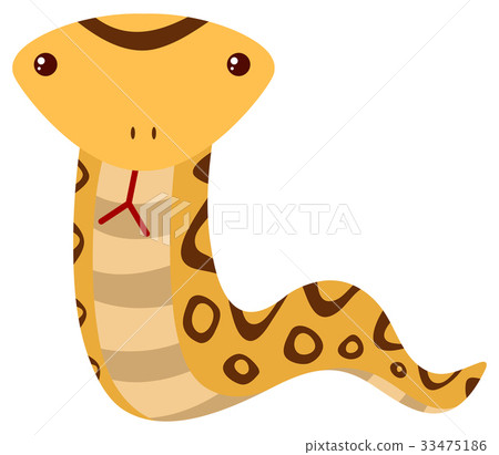 插图素材: rattle snake on white background