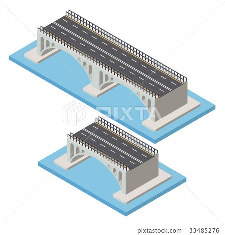 插图素材: vector isometric bridge icon.