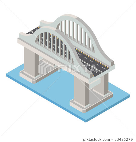 插图素材: vector isometric bridge icon.